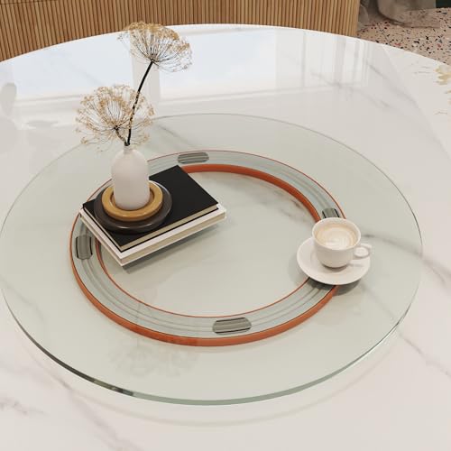 23.6" Lazy Susan for Table Top Tempered Glass Rotating Serving Tray for Dining Table (Glass / 60CM)