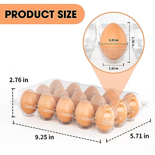 100 Pack Egg Cartons Cheap Bulk 12 Count Plastic Egg Containers 3x4 Grids (100Pack-3x4 Grids)
