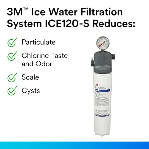 3M High Flow Series Ice Water Filtration System ICE120 (1 Count (Pack of 1) / System)