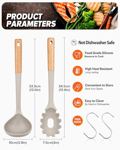 Kitchen Pasta Fork and Ladle Set (Khaki)
