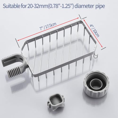 Sponge Holder Over Faucet Kitchen Sink Caddy Organizer (Chrome)
