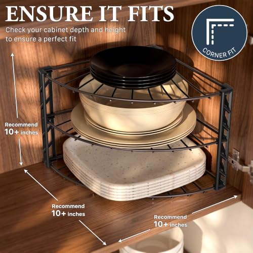 3 Tier Counter Corner Shelf Organizer (Bronze)