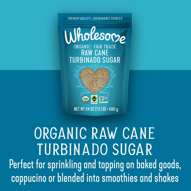 Organic Raw Cane Turbinado 24oz (24 Ounce (Pack of 12))