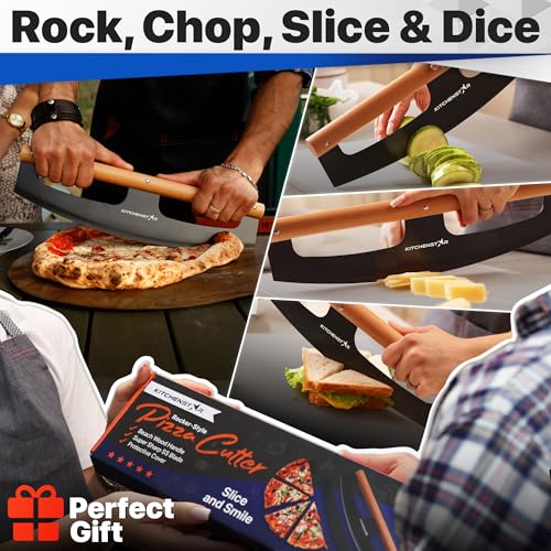 16 Inch Pizza Cutter Rocker Blade (Black / 16 Inch)