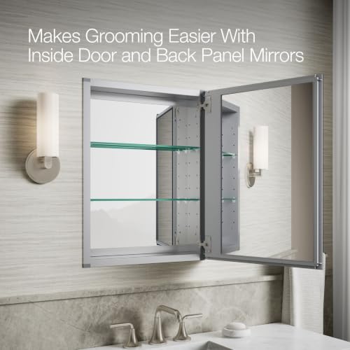 Frameless Bathroom Mirror Medicine Cabinet (Beveled Edge / 20 in. x 26 in.)