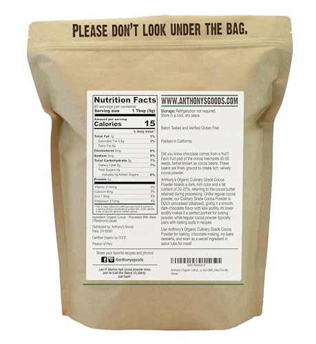 Organic Culinary Grade Cocoa Powder (16 Ounce (Pack of 1))