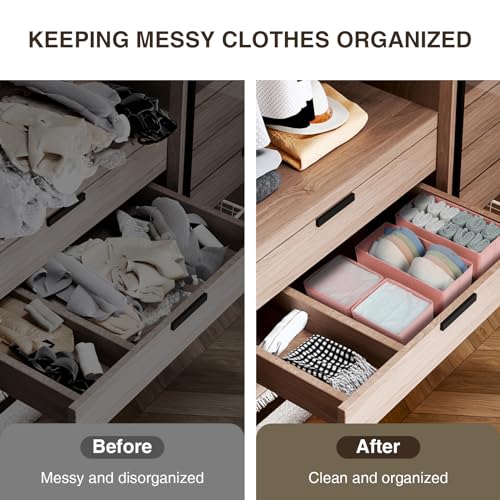 Fabric Drawer Organizer Bins (Pink / 12 Pack)