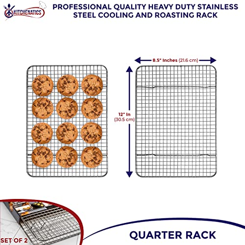 Quarter Sheet Cooling Rack Stainless Steel Oven Safe Set 2 (8.5" x 12" Quarter Sheet (SMALL) - 2 PCS)