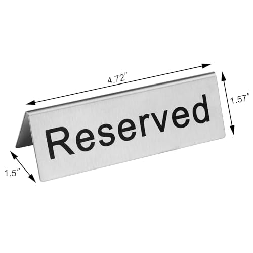 Stainless Steel Table Tent Sign (4 x 1.5-Inch (Set of 6))