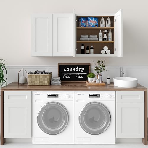 30 Inch Laundry Room Cabinets Wall Mounted (White / 30"W*12"D*30"H)