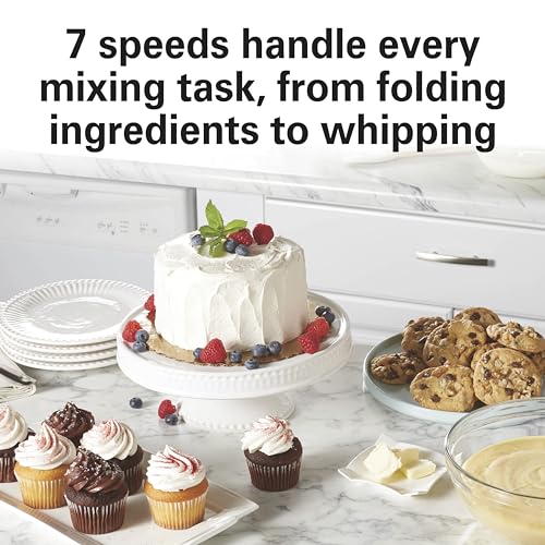 4 Quart Electric Stand Mixer With 7 Speeds (Rose / 7 Speeds with Whisk & Splash Guard)