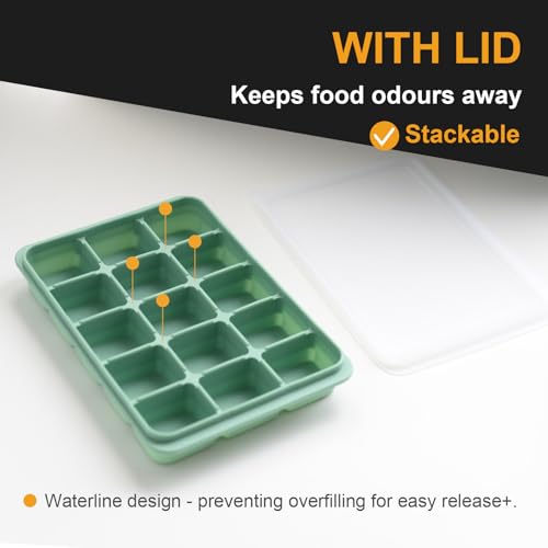 Ice Cube Trays (Grey+Green+Blue / 3 Pack)