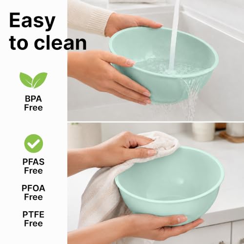 12 Piece Plastic Mixing Bowl Set (Teal)