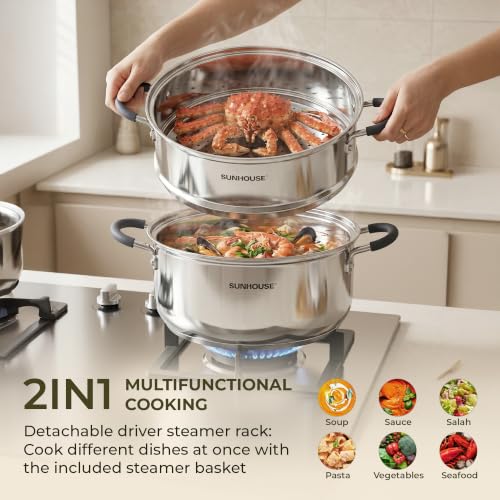 3.1 QT Stainless Steel Steamer Pot for Cooking Vegetables (3.1 Quarts)