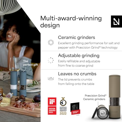 Salt and Pepper Grinder Set Manual (Taupe Brown / Set of two manual grinders)