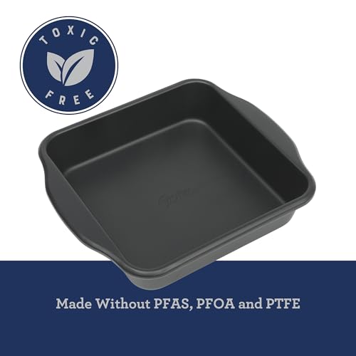 Teston 8 Inch Square Cake Pan (8" Square Cake Pan / Matte Black)