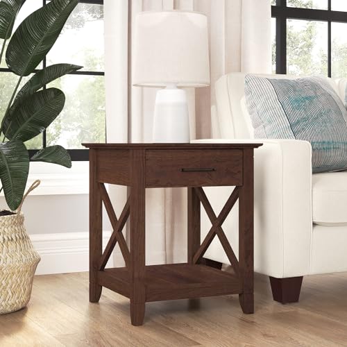 End Table with Drawer (Bing Cherry / 20D x 20W x 24H)