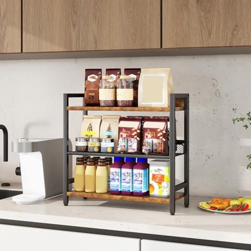 3 Tier Spice Rack (3-tier / Rustic Brown)
