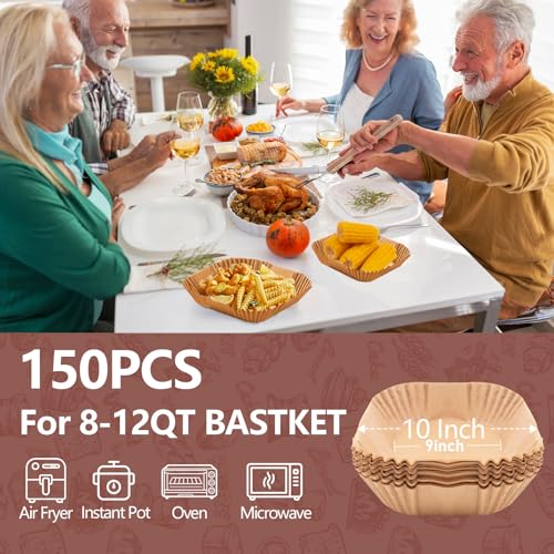 XL 10 Inch Air Fryer Paper Liners (10 Inch Square)