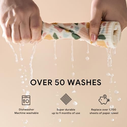 Swedish Dishcloths for Kitchen (Urban Boho Terrazzo - Xl 4 Pack)