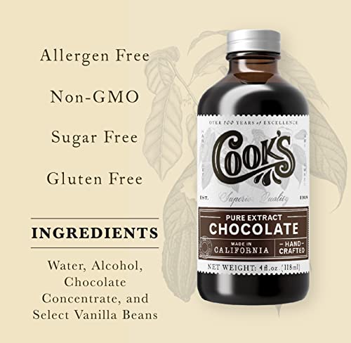 Pure Chocolate Extract for Baking & Ice Cream (8 Fl Oz (Pack of 1))