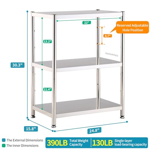 Stainless Steel Shelf (24.8*15.8-3T(No Guardrails))