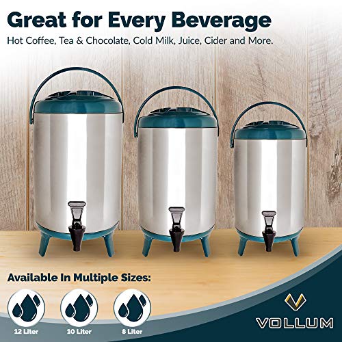Stainless Steel Insulated Beverage Dispenser (12 Liter / Teal)
