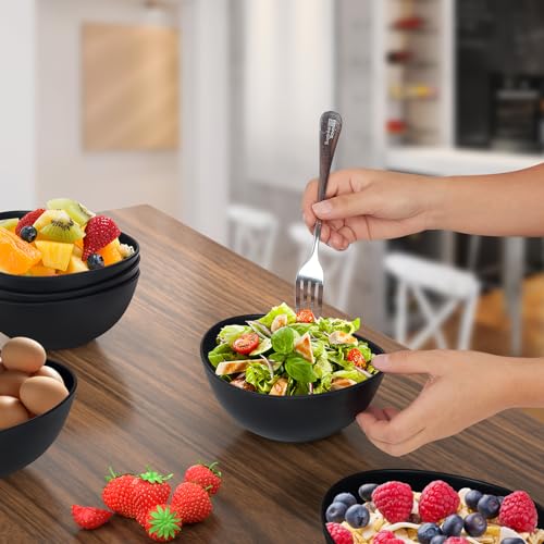 6.2'' Bamboo Fiber Cereal Bows Set of 6 (6.2 inches / Matte Black)