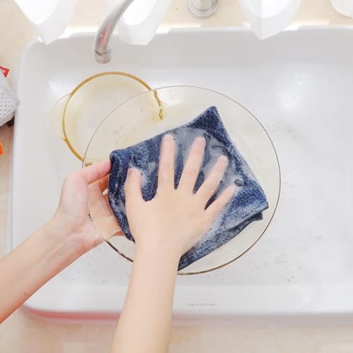 100% Cotton Waffle Weave Kitchen Dish Cloths 24 (Navy Blue / 12 X 12 - 24 Pack)
