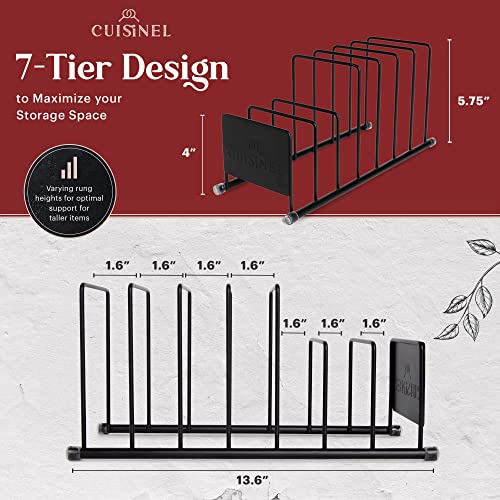 Pot Lid and Dish Organizer Rack (Black / 1 Pack)