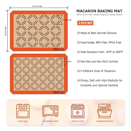 Best German Silicone Baking Mat (Cookie Baking Mat / Half Sheet (Set of 2))