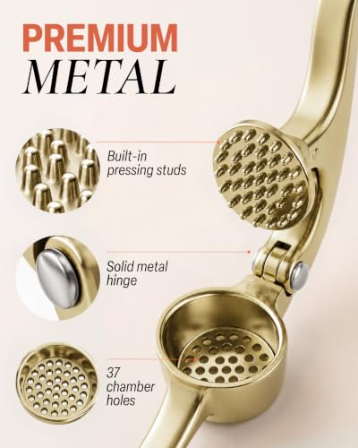 Premium Garlic Press with Soft (Large | Gold)