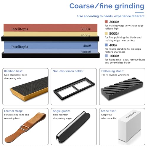 Complete Knife Sharpening Stone Set (Red bule-7cps)