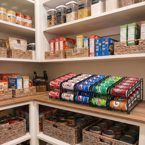 Soda Can Organizer Storage Rack (Black)