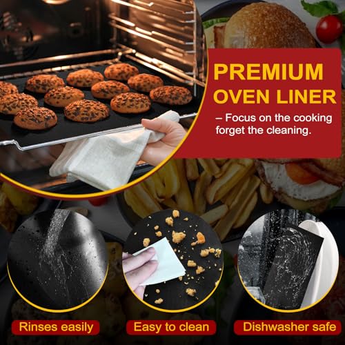 2 Pack Oven Liners for Bottom of Oven (25 Inch 2 Pack / Black)