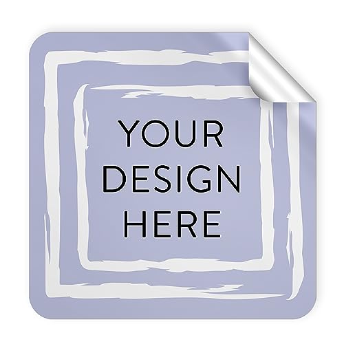 100 Custom Vinyl Stickers (Lavender Swirls / 1.5x1.5 Square)