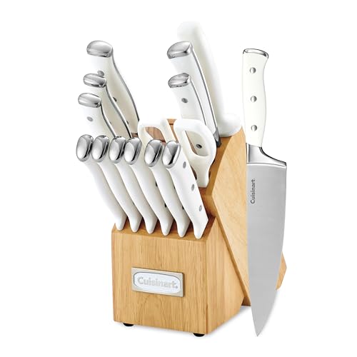 15 Piece Knife Set with Block (White)