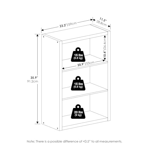 Viola Book Shelf (White / 3-Tier, Thick Frame)