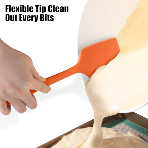 600°F Heat Resistant Silicone Spatula Scrapers (Set of 4 / Multicolor 8)