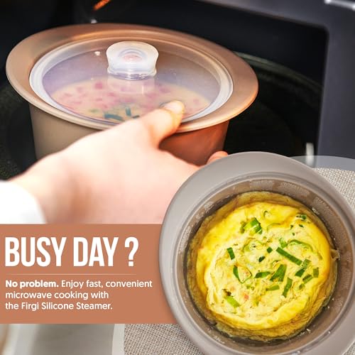27oz Platinum Silicone Microwave Steamer Pot with Handle & Lid (27oz / Butter Yellow)