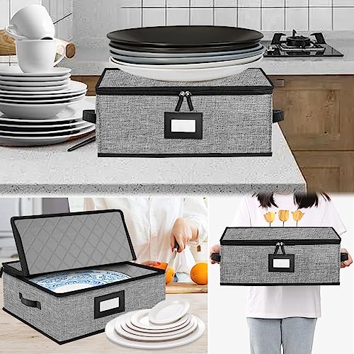 Quilted Platter Storage Case 2PACK (2 Pack Platter storage Case Quilted Hard Shell)