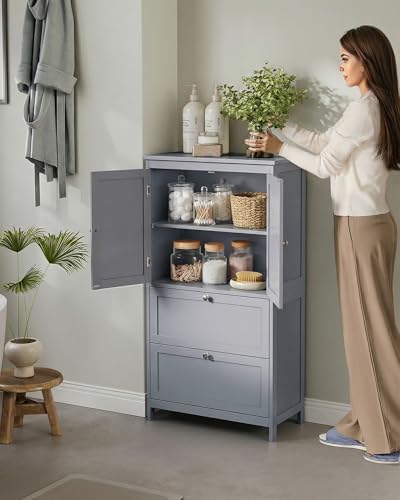 Bathroom Storage Cabinet with 2 Doors (Dove Gray / 2 Doors + 2 Drawers)