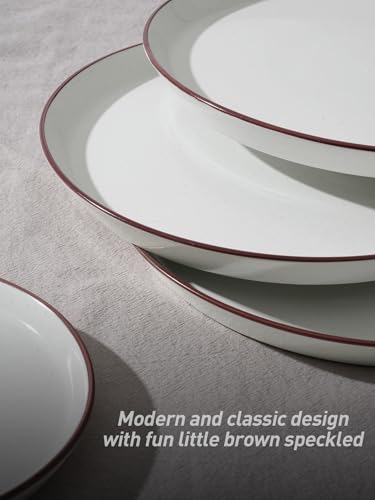 Saturn Stoneware Dinnerware Sets for 4 (White / 12)