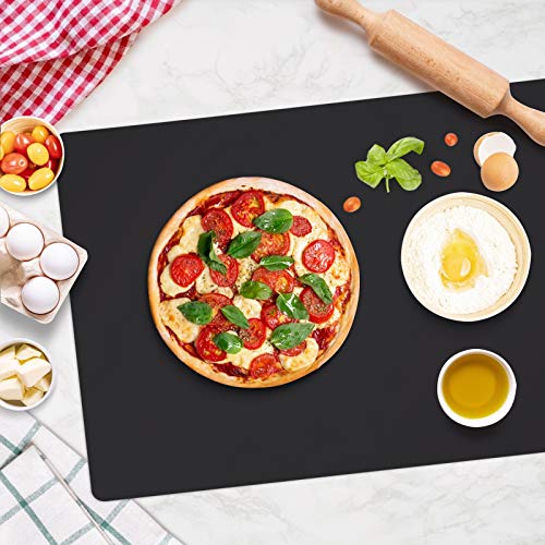 Silicone Mats for Kitchen Counter (L-25"x 17"x 0.03" / Black)