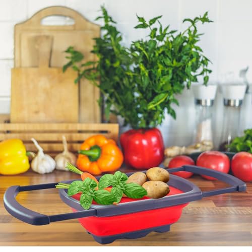 Collapsible Silicone Colander (Red)