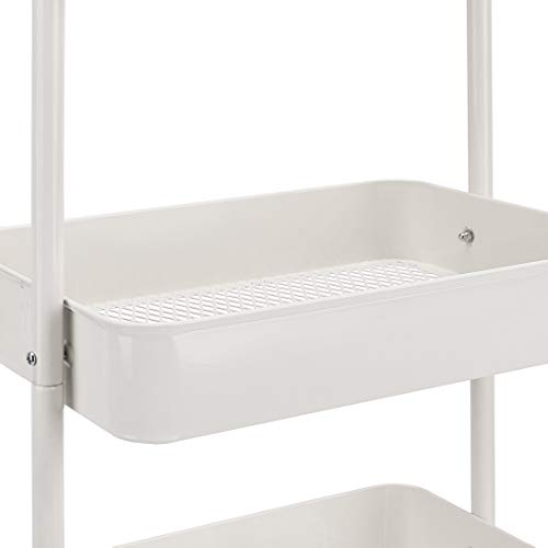 3 Tier Rolling Utility Cart (White)