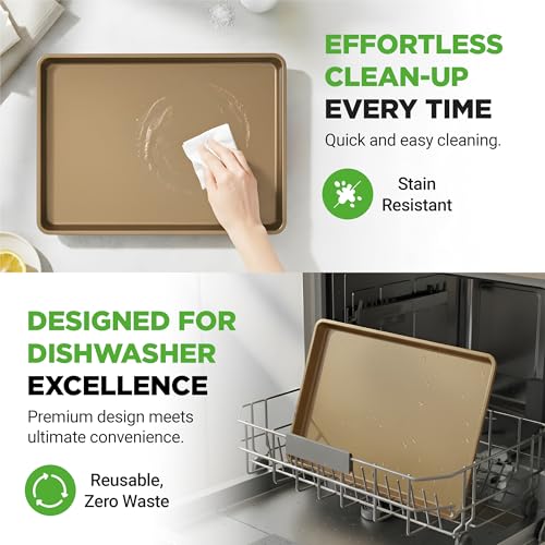 Nonstick XL Cookie Sheet Baking Pan (1-Pack / Gold)