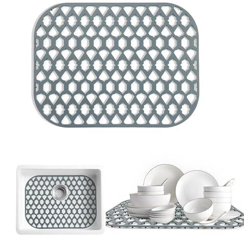 Silicone Kitchen Sink Protectors Mats (Gray (1 Pack))