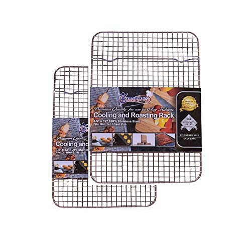 Quarter Sheet Cooling Rack Stainless Steel Oven Safe Set 2 (8.5" x 12" Quarter Sheet (SMALL) - 2 PCS)