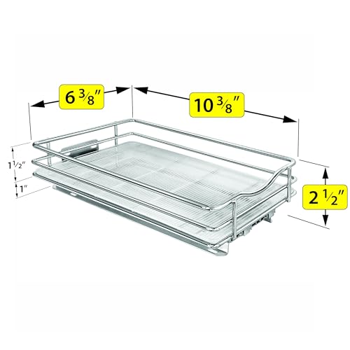 Pull Out Spice Organization for Cabinets (Chrome / 6-1/4" - 1 Tier)